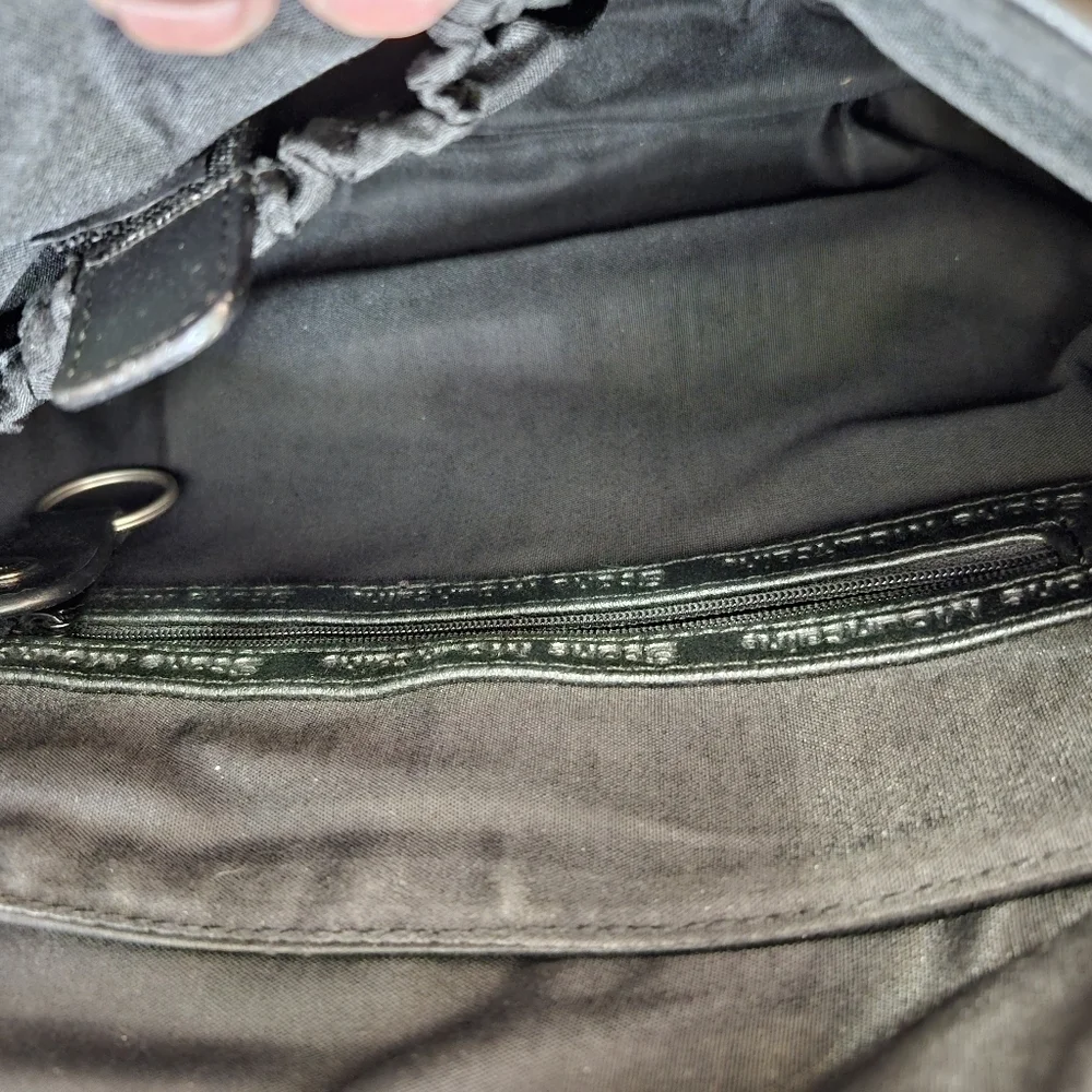 Stone Mountain Black Leather Shoulder Bag